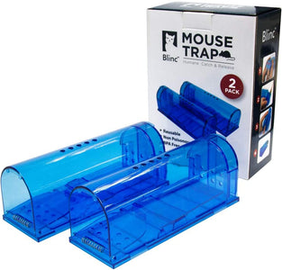 Humane Mouse Trap | Catch and Release Mouse Traps That Work | Mice Trap No Kill for Mice/Rodent Pet Safe (Dog/Cat) Best Indoor/Outdoor Mousetrap Catcher Non Killer Small Capture Cage (Blue)