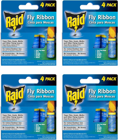 Image of ® Fly Ribbon, Fly Traps for Indoors and Outdoors, 4 Pack