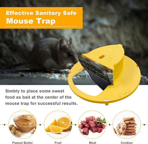 Image of Flip N-Slide Bucket Lid Mouse / Rat Trap Cat Pattern Mouse Slide Traps Automatically Resets Humane Trap Door Style, Compatible with 5 Gallon Bucket, Multi Catch Mice Control Traps