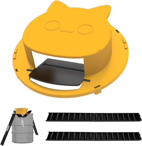 Image of Bucket Mouse Trap Flip Lid Indoor for Home Humane Rat Trap Slope Mouse Slide Trap Automatically Resets Live Mouse Trap Door Style, Compatible with 5 Gallon Bucket, Cat Style