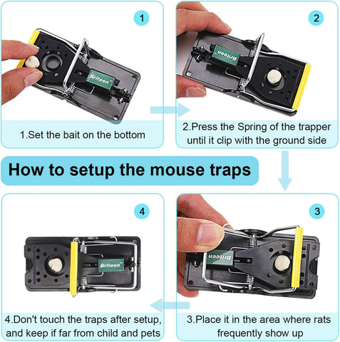 Image of Mouse Trap Mice Trap That Work Human Power Mouse Killer Mouse Catcher Quick Effective Sanitary 6Packs