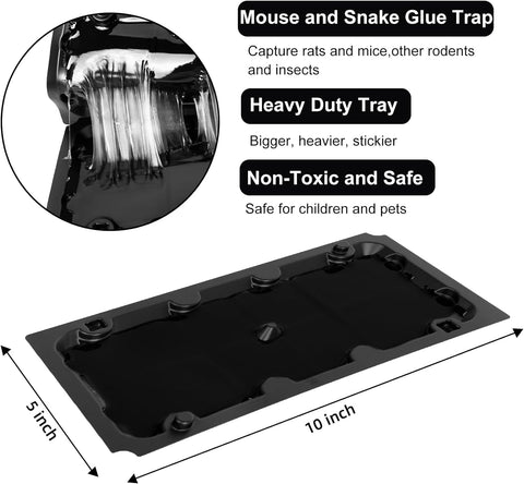 Image of 10 Pack Sticky Mouse Trap Rat Traps Indoor, Peanut Taste Pheromone Mouse Traps Indoor for Home, Glue Sticky Traps for Mice and Rats, Snake(Large Size)