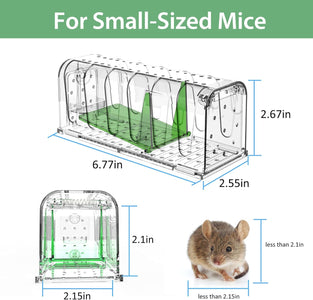Mouse Traps Rat Traps for Indoor/Outdoor Use Easy to Set Quick Effective Sanitary Kids/Pets Safe for Mice/Rodent Mouse Catcher Humane Mouse Trap (2, Green)