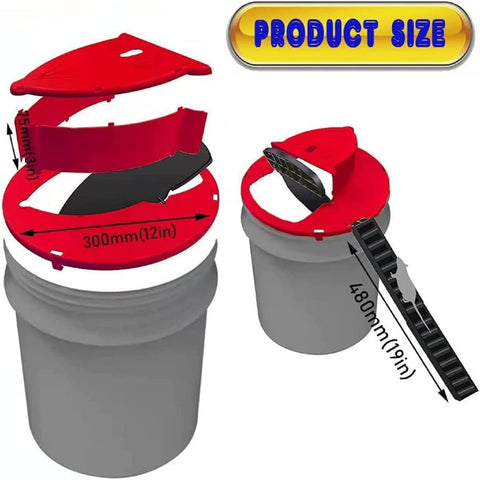 Image of Pack 2 Bucket Lid Mouse Trap, 5 Gallon Bucket Compatible, Mouse Catching Tool, Trap Door Style, Multi Catch, Auto Reset, Indoor Outdoor (Wine)