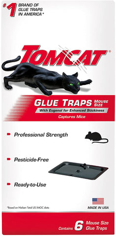 Image of Glue Traps Mouse Size with Eugenol for Enhanced Stickiness for Mice, Cockroaches, and Spiders, 6 Traps