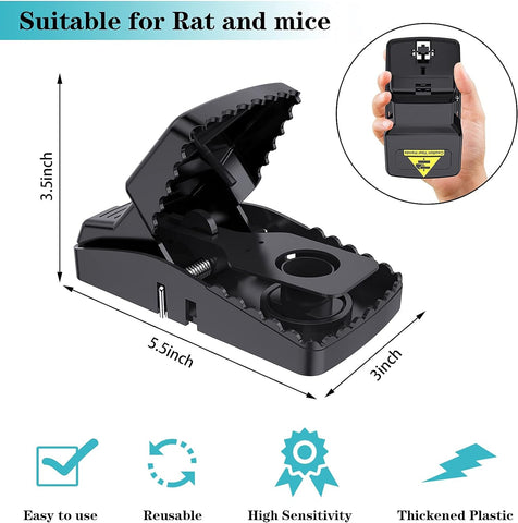 Image of 12Pcs Mice Traps for House Mouse Traps, Reusable Rat Trap for Indoor and Outdoor