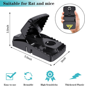 12Pcs Mice Traps for House Mouse Traps, Reusable Rat Trap for Indoor and Outdoor