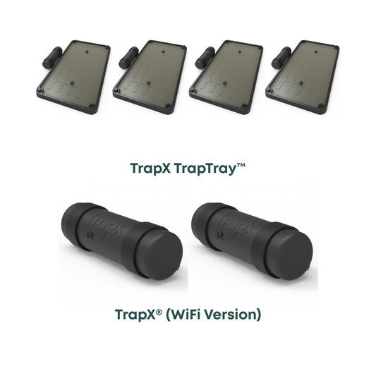 TrapX® WiFi Dual Device Bundle – 2-Room Smart Rodent Monitoring Kit