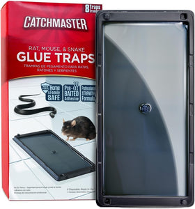 Rat & Mouse Glue Traps 8Pk, Large Bulk Rat Traps Indoor for Home, Pre-Scented Adhesive Plastic Tray for inside House, Snake, Mice, & Spider Traps, Pet Safe Pest Control