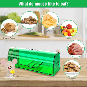 4 Pcs Humane Mouse Traps No Kill, Live Mouse Trap, Reusable Mice Trap Catch for House & Outdoors