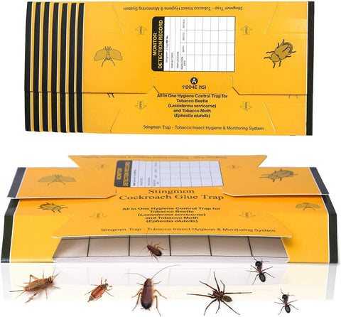 Image of 12 Pack Cockroach Trap, Cockroach Killer Indoor Home, Roach Bait, Roach Killer Indoor Infestation, Bug Insect Sticky Traps