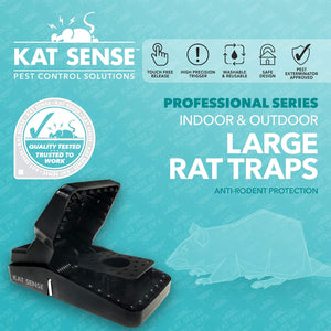 Pest Control Rat Traps, Professional Multi Captsure Set of 6 Large Snap Trap, Solutions for Indoor Outdoor Antirodent Protection, Reusable Master Trapping against Mouse, Chipmunk, Squirrel
