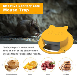 Bucket Mouse Trap Flip Lid Indoor for Home Humane Rat Trap Slope Mouse Slide Trap Automatically Resets Live Mouse Trap Door Style, Compatible with 5 Gallon Bucket, Cat Style