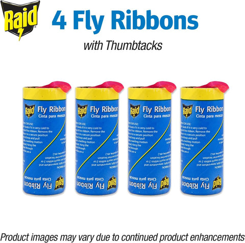 Image of ® Fly Ribbon, Fly Traps for Indoors and Outdoors, 4 Pack