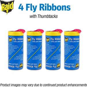 ® Fly Ribbon, Fly Traps for Indoors and Outdoors, 4 Pack
