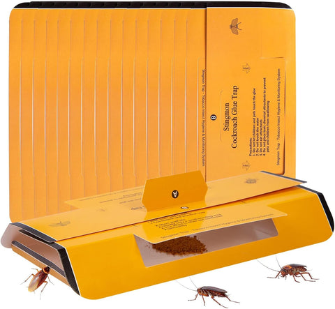 Image of 12 Pack Roach Traps Roach Killer Indoor Infestation, Cockroach Killer Indoor Home Bug Glue Trap Sticky Traps for Insects